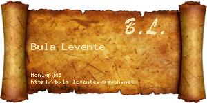 Bula Levente névjegykártya